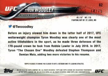 2018 Topps Chrome UFC - Blue Wave #62 Tyron Woodley Back