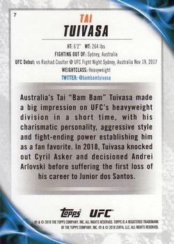 2019 Topps UFC Knockout #7 Tai Tuivasa Back