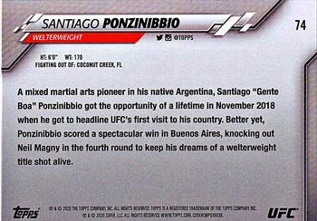 2020 Topps UFC #74 Santiago Ponzinibbio Back