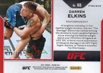 2021 Panini Prizm UFC - Blue Prizms #166 Darren Elkins Back