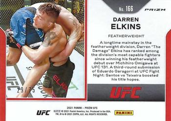 2021 Panini Prizm UFC - Neon Green Prizms #166 Darren Elkins Back