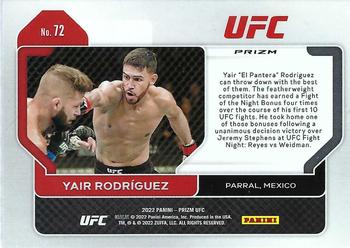 2022 Panini Prizm UFC - Hyper #72 Yair Rodriguez Back