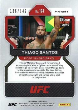 2022 Panini Prizm UFC - Purple Prizms #124 Thiago Santos Back