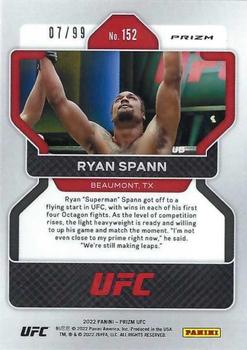 2022 Panini Prizm UFC - Orange Prizms #152 Ryan Spann Back