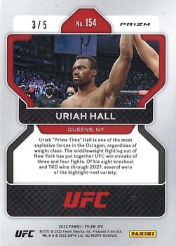 2022 Panini Prizm UFC - Gold Shimmer Prizms FOTL #154 Uriah Hall Back