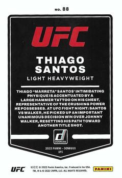 2022 Donruss UFC - Green Flood #88 Thiago Santos Back