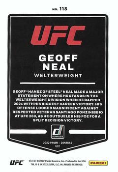 2022 Donruss UFC - Green Flood #118 Geoff Neal Back