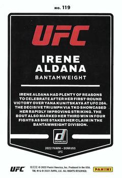 2022 Donruss UFC - Green Flood #119 Irene Aldana Back