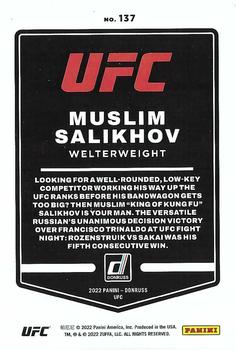 2022 Donruss UFC - Green Flood #137 Muslim Salikhov Back