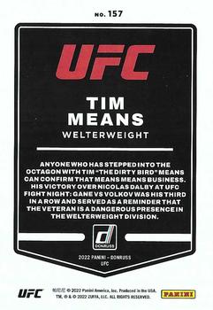 2022 Donruss UFC - Green Flood #157 Tim Means Back