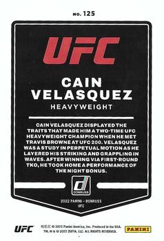 2022 Donruss UFC - Press Proof Purple #125 Cain Velasquez Back
