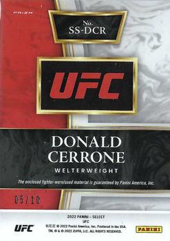2022 Panini Select UFC - Selective Swatches Gold Prizms #SS-DCR Donald Cerrone Back