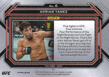 2023 Panini Prizm UFC - Silver Prizms #6 Adrian Yanez Back