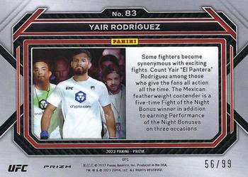 2023 Panini Prizm UFC - Orange Prizms #83 Yair Rodriguez Back