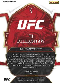 2023 Panini Select UFC #73 TJ Dillashaw Back