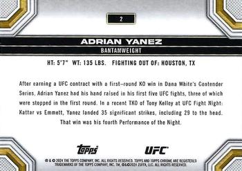 2024 Topps Chrome UFC #2 Adrian Yanez Back