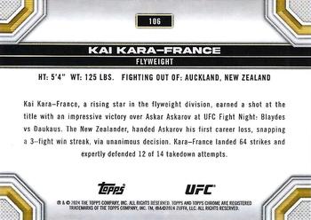 2024 Topps Chrome UFC #106 Kai Kara-France Back