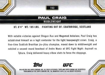 2024 Topps Chrome UFC - Aqua Refractor #153 Paul Craig Back