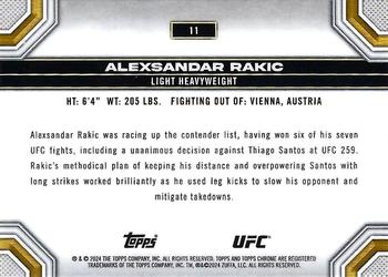 2024 Topps Chrome UFC - Blue Wave #11 Alexsandar Rakic Back