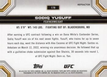2024 Topps Chrome UFC - Refractor #178 Sodiq Yusuff Back