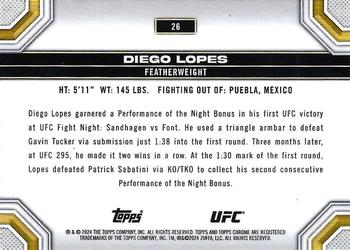 2024 Topps Chrome UFC - X-Fractor #26 Diego Lopes Back