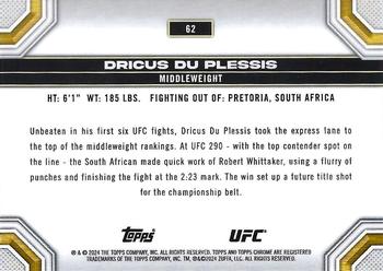 2024 Topps Chrome UFC - X-Fractor #62 Dricus Du Plessis Back