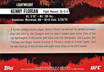 2009 Topps UFC Round 2 #2 Kenny Florian Back