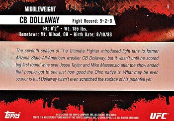 2009 Topps UFC Round 2 #5 CB Dollaway Back