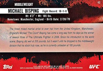 2009 Topps UFC Round 2 #43 Michael Bisping Back