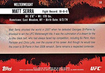 2009 Topps UFC Round 2 #59 Matt Serra Back