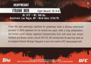 2009 Topps UFC Round 2 #71 Frank Mir Back