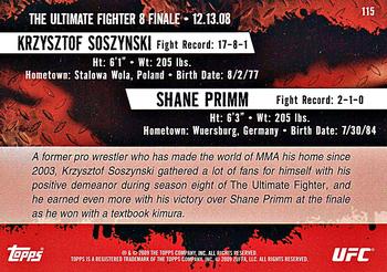 2009 Topps UFC Round 2 #115 Krzysztof Soszynski / Shane Primm Back