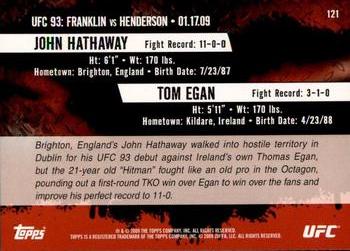 2009 Topps UFC Round 2 #121 John Hathaway / Tom Egan Back