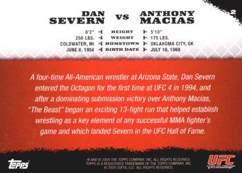 2009 Topps UFC Round 1 #2 Dan Severn / Anthony Macias Back