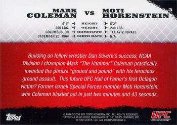 2009 Topps UFC Round 1 #3 Mark Coleman / Moti Horenstein Back