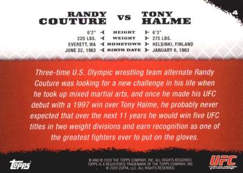 2009 Topps UFC Round 1 #4 Randy Couture / Tony Halme Back