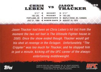 2009 Topps UFC Round 1 #20 Chris Leben / Jason Thacker Back