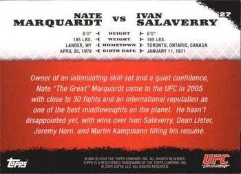 2009 Topps UFC Round 1 #27 Nate Marquardt / Ivan Salaverry Back