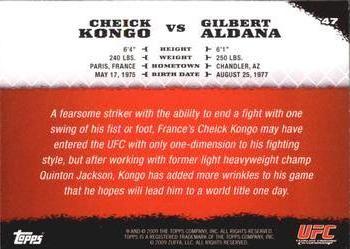 2009 Topps UFC Round 1 #47 Cheick Kongo / Gilbert Aldana Back