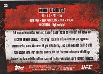 2010 Topps UFC #30 Nik Lentz Back