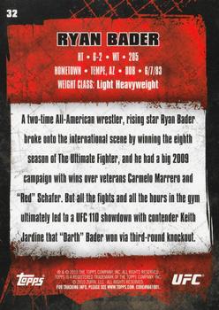 2010 Topps UFC #32a Ryan Bader Back