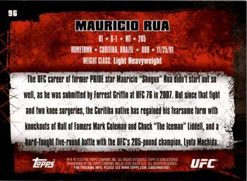 2010 Topps UFC #96a Mauricio Rua Back