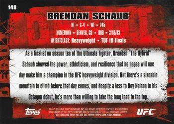 2010 Topps UFC #148 Brendan Schaub Back
