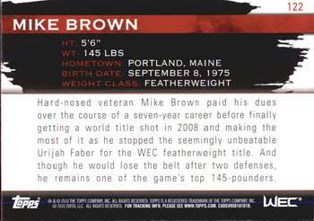 2010 Topps UFC Knockout #122 Mike Brown Back