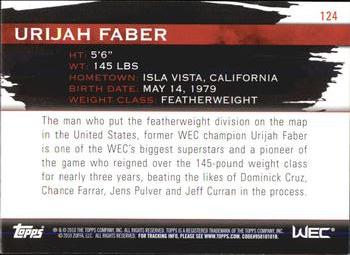 2010 Topps UFC Knockout #124 Urijah Faber Back