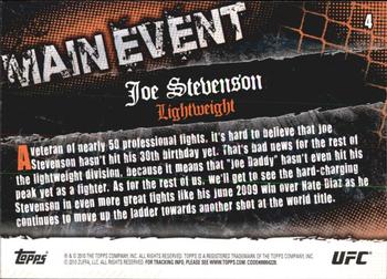 2010 Topps UFC Main Event #4 Joe Stevenson Back