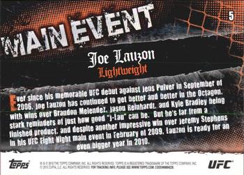 2010 Topps UFC Main Event #5 Joe Lauzon Back