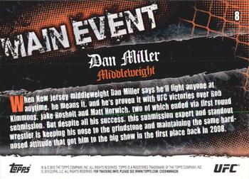 2010 Topps UFC Main Event #8 Dan Miller Back