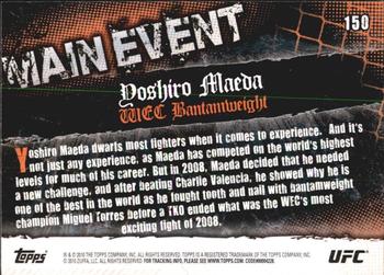 2010 Topps UFC Main Event #150 Yoshiro Maeda Back