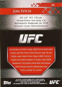 2011 Topps UFC Title Shot #46 Jon Fitch Back